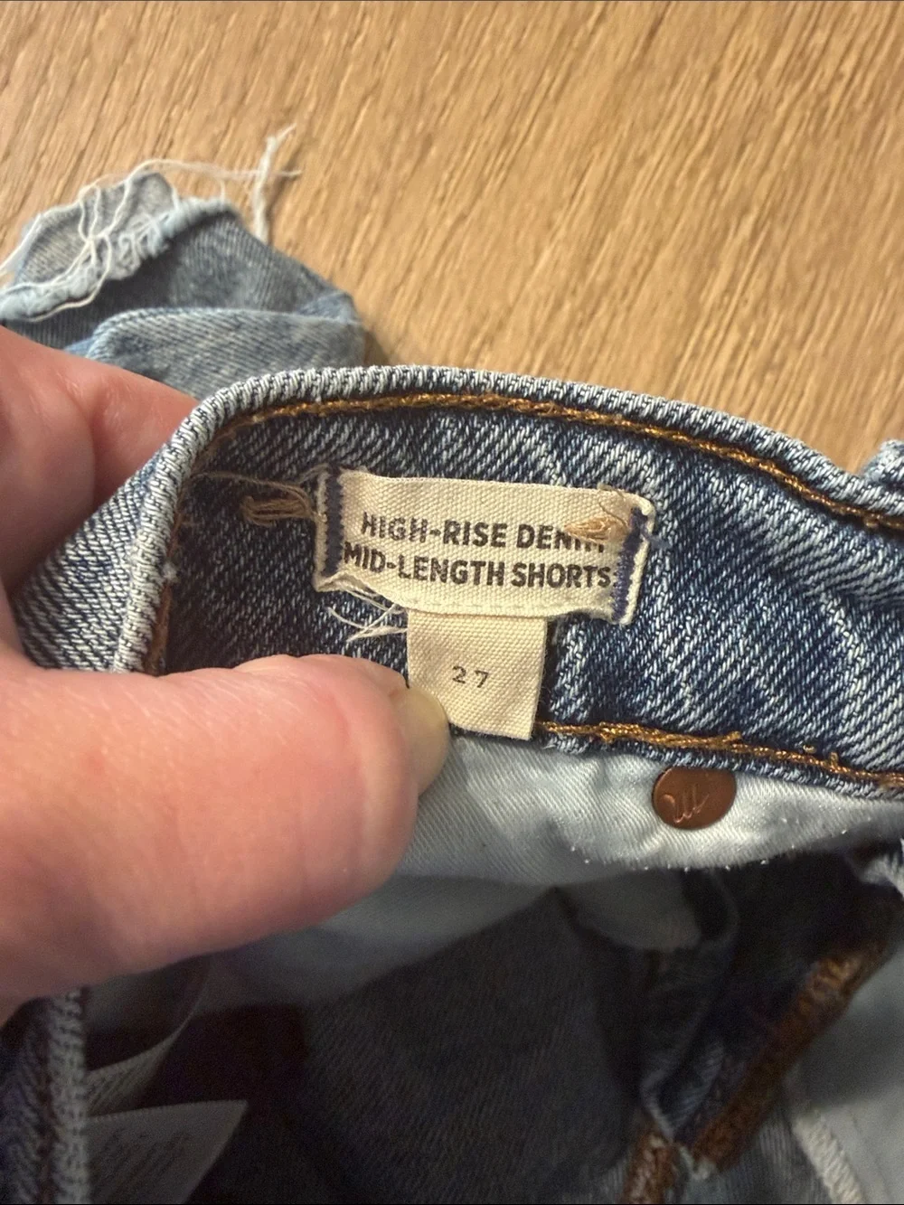 Madewell High Rise Mid Length Denim Shorts